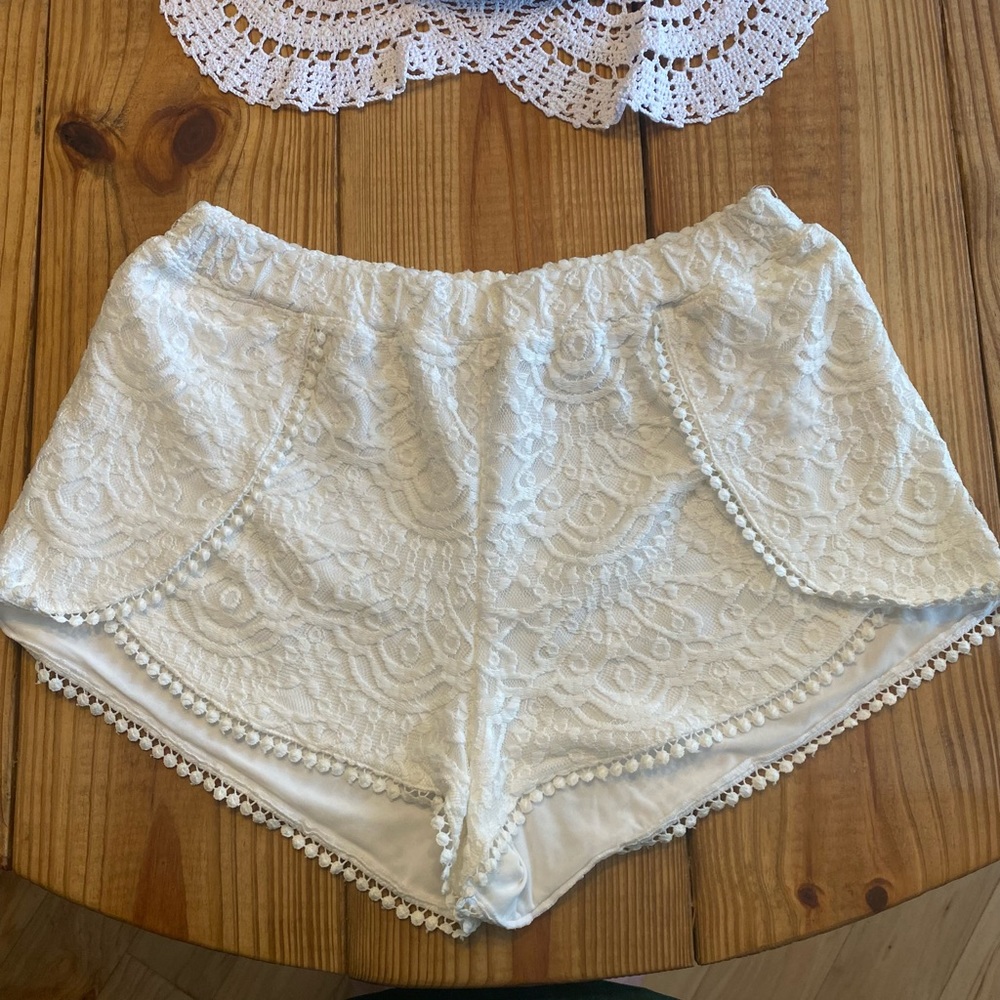 White H&M Lace Shorts